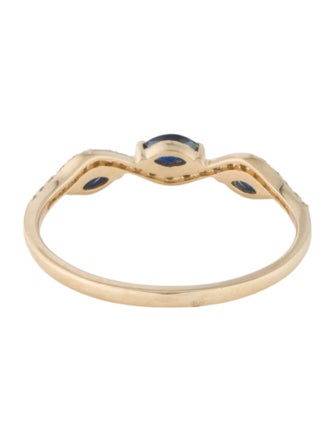 Ring 14K Sapphire & Diamond Band