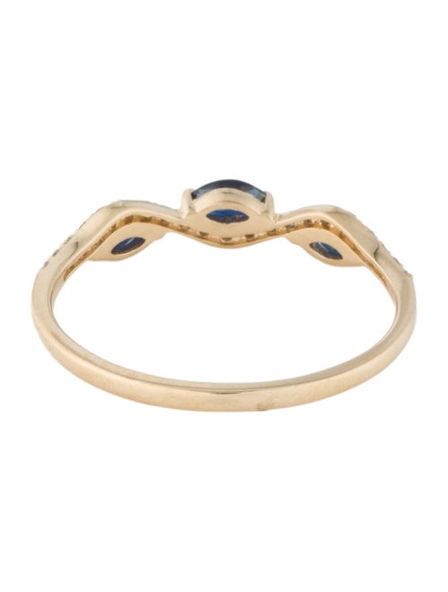 Ring 14K Sapphire & Diamond Band