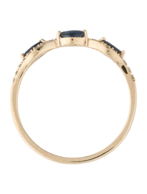 Ring 14K Sapphire & Diamond Band