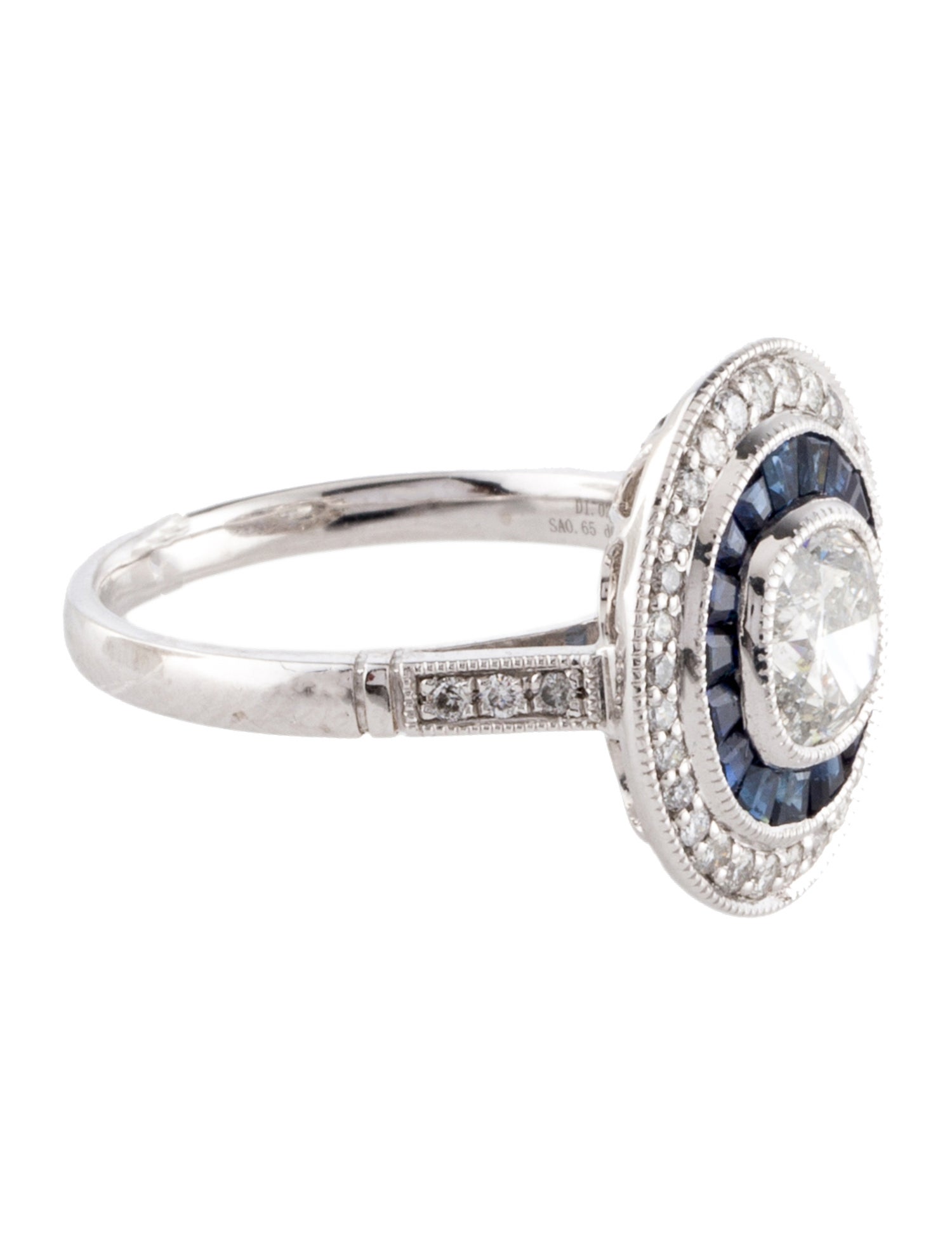 Ring Platinum 1.02ct Diamond & Sapphire Cocktail