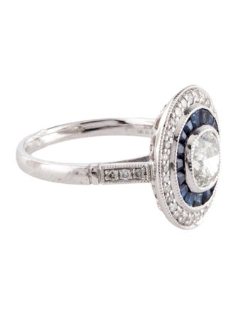 Ring Platinum 1.02ct Diamond & Sapphire Cocktail Ring