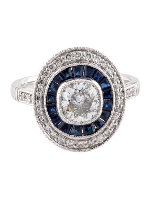 Ring Platinum 1.02ct Diamond & Sapphire Cocktail Ring