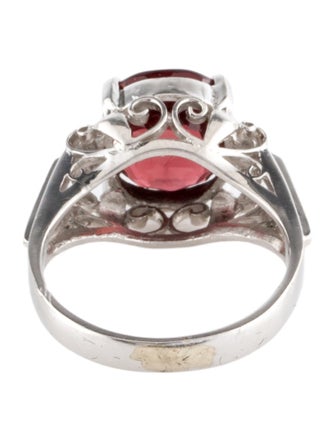 Ring Platinum 4.04ct Garnet & Diamond Cocktail Ring