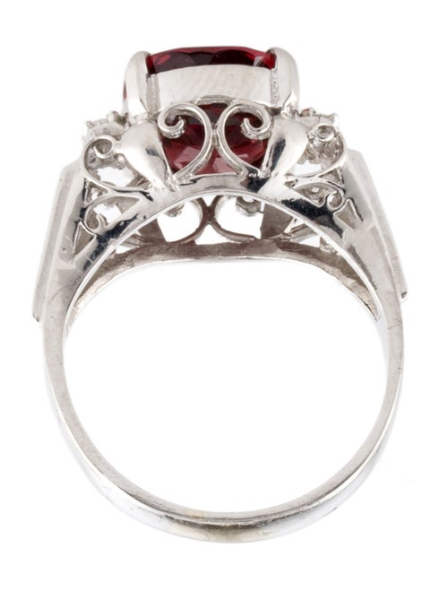 Ring Platinum 4.04ct Garnet & Diamond Cocktail Ring