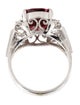 Ring Platinum 4.04ct Garnet & Diamond Cocktail Ring