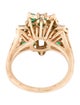 Ring 14K 1.03ctw Diamond & Emerald Cluster Cocktail Ring