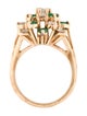 Ring 14K 1.03ctw Diamond & Emerald Cluster Cocktail Ring