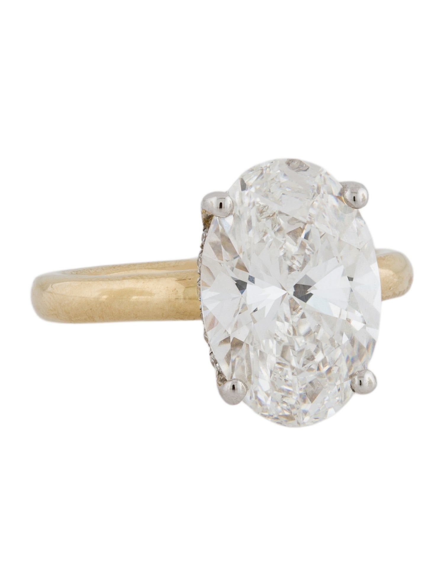 Ring 14K Lab-Grown 6.28ct Oval Diamond Engagement