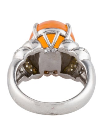 Ring Platinum Fire Opal & Diamond Cocktail Ring