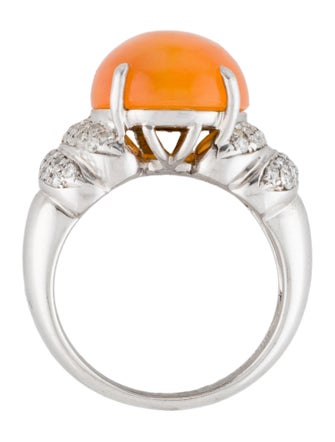 Ring Platinum Fire Opal & Diamond Cocktail Ring