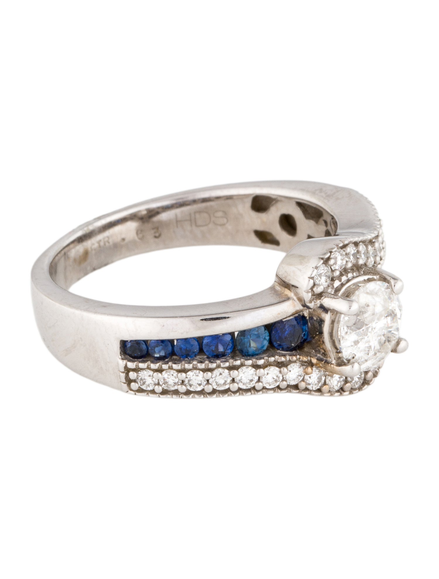 Ring 14K Diamond & Sapphire Cocktail Ring
