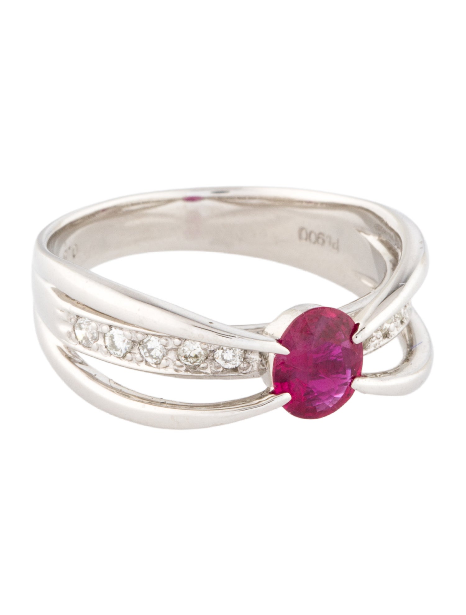 Ring Platinum Ruby & Diamond Cocktail Ring