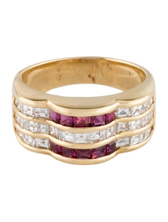 Ring 18K 1.29ctw Diamond & Ruby Cocktail Ring