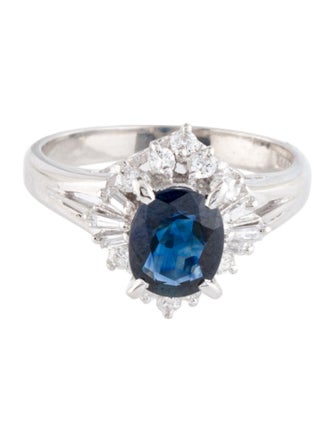 Ring Platinum 1.29ct Sapphire & Diamond Cocktail Ring