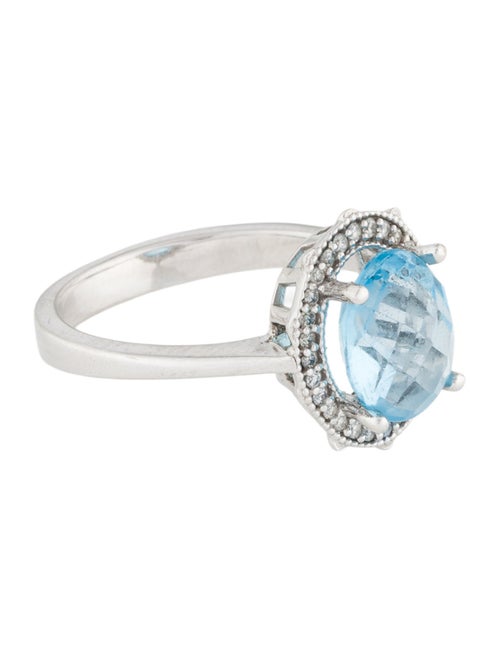 Ring 14K Topaz & Diamond Cocktail Ring