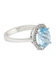 Ring 14K Topaz & Diamond Cocktail Ring
