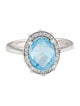 Ring 14K Topaz & Diamond Cocktail Ring