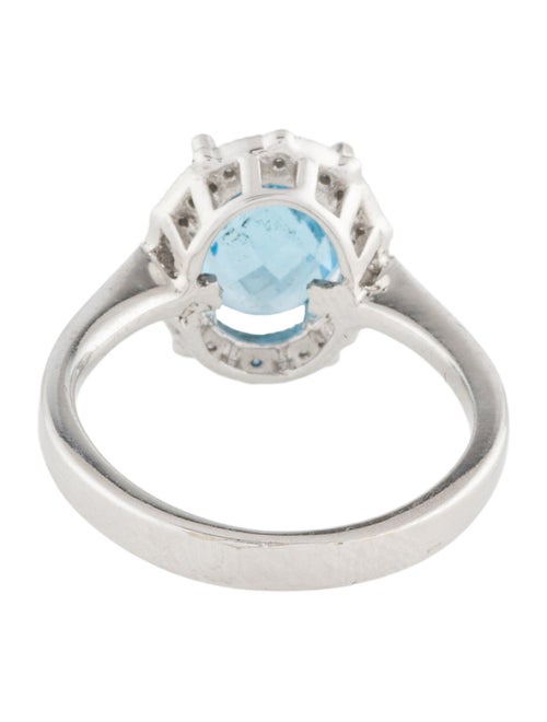 Ring 14K Topaz & Diamond Cocktail Ring