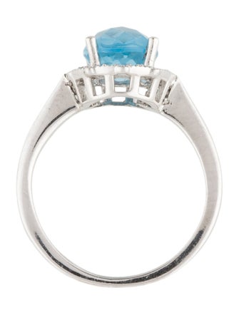 Ring 14K Topaz & Diamond Cocktail Ring