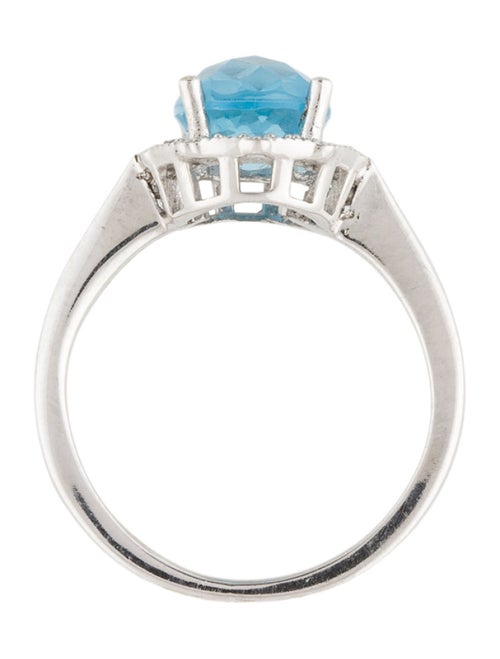 Ring 14K Topaz & Diamond Cocktail Ring