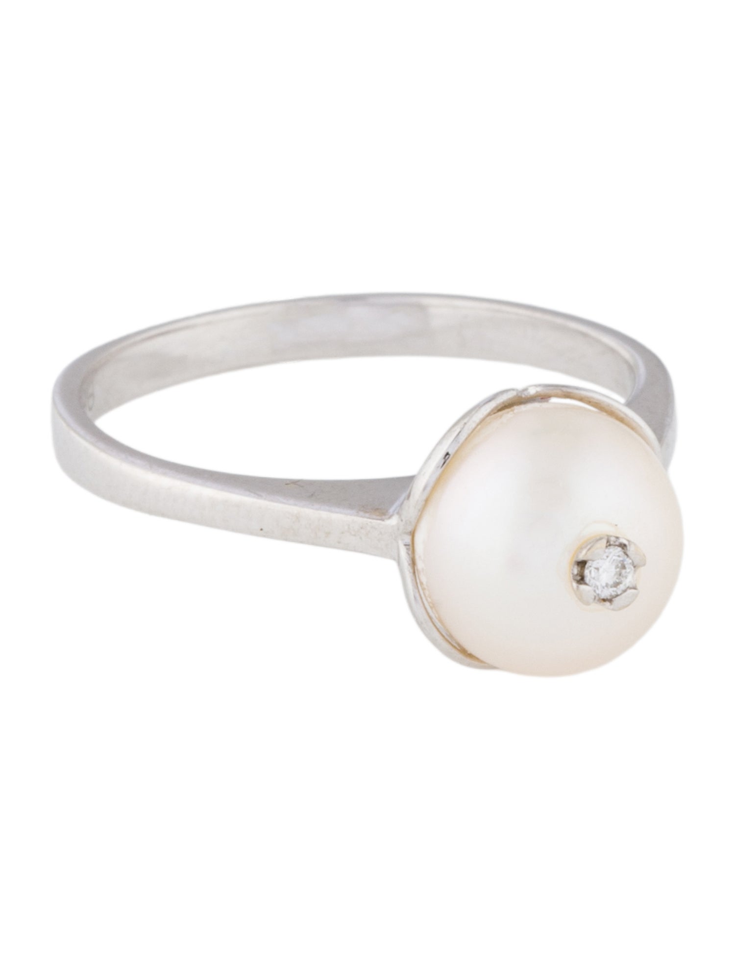 Ring 14K Pearl & Diamond Cocktail Ring