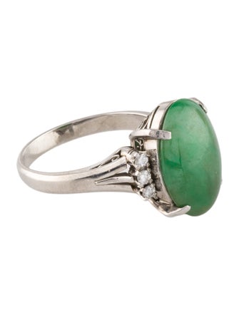 Ring Platinum Jadeite & Diamond Cocktail Ring