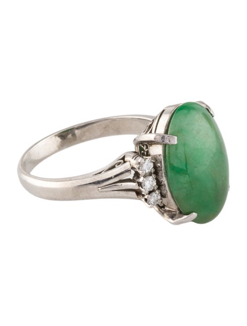 Ring Platinum Jadeite & Diamond Cocktail Ring