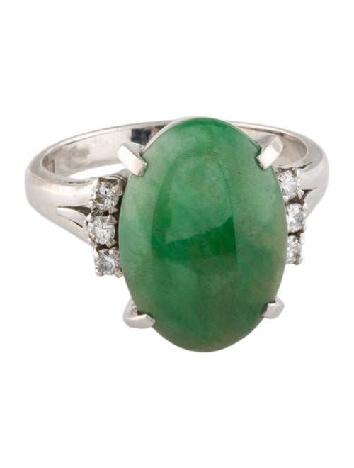 Ring Platinum Jadeite & Diamond Cocktail Ring