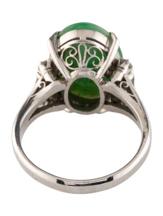 Ring Platinum Jadeite & Diamond Cocktail Ring