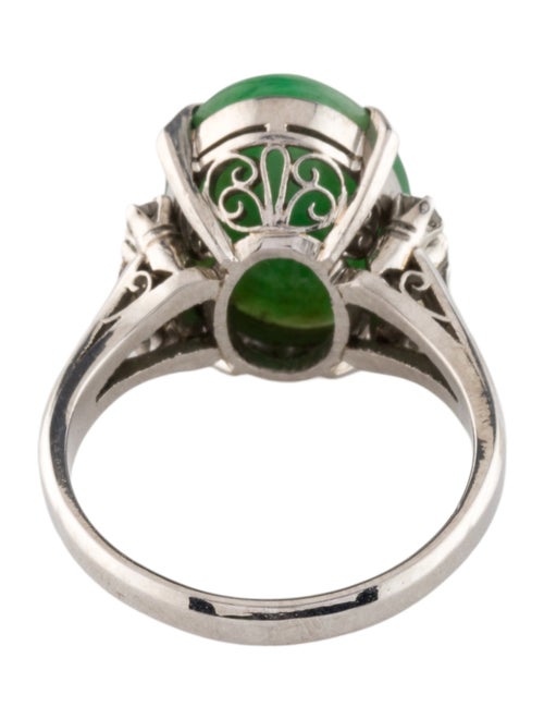 Ring Platinum Jadeite & Diamond Cocktail Ring