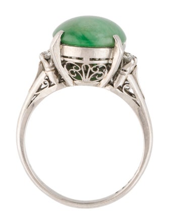 Ring Platinum Jadeite & Diamond Cocktail Ring