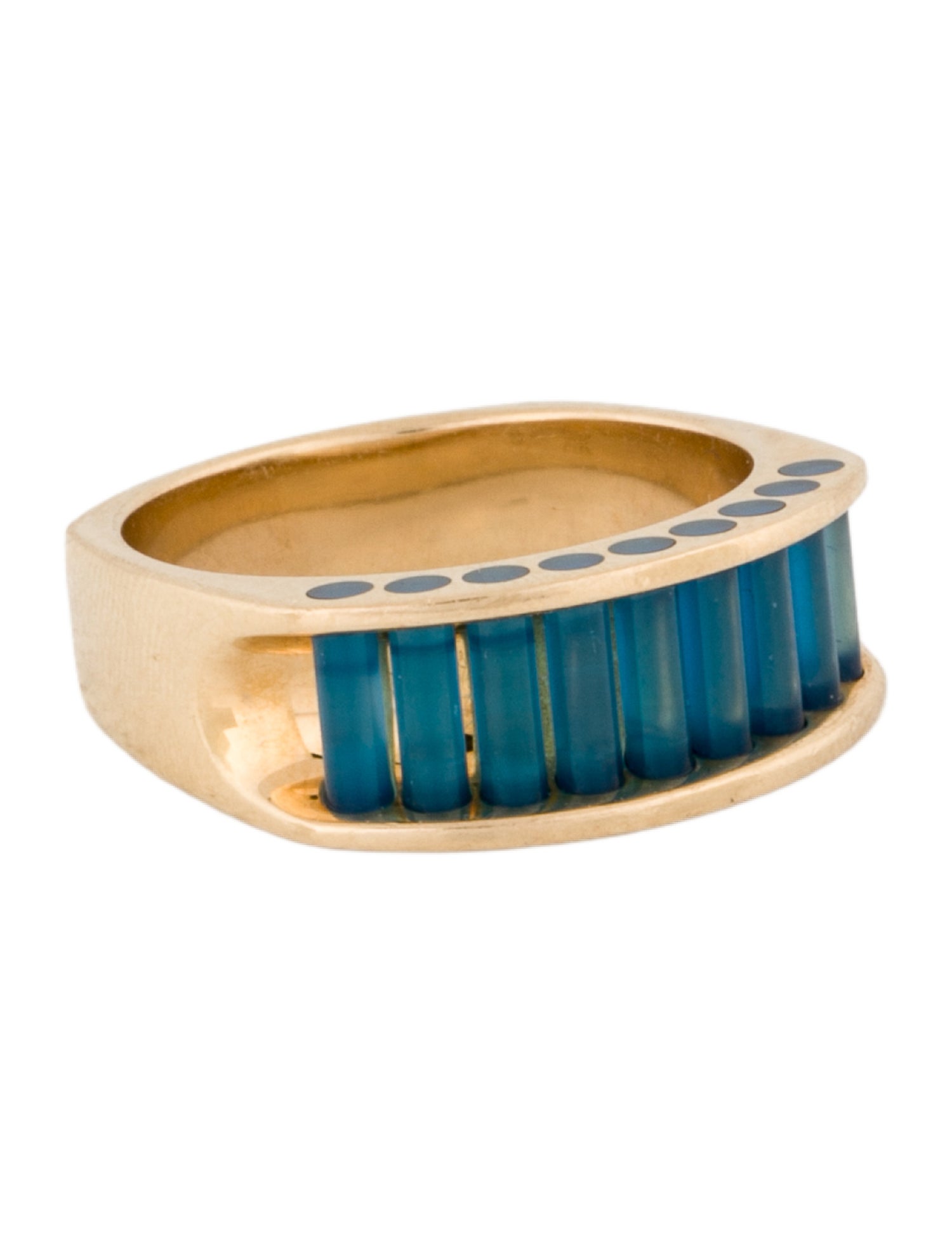 Ring J. Kennedy 14K Dyed Chalcedony Cylettes Aperture Band
