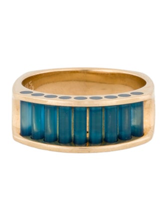 Ring J. Kennedy 14K Dyed Chalcedony Cylettes Aperture Band Ring