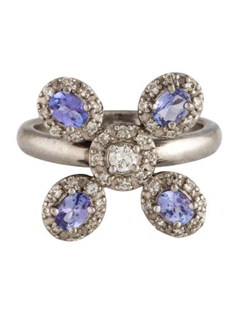 Ring 18K Tanzanite & Diamond Cocktail Ring