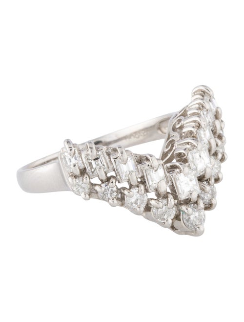 Ring Platinum Diamond Chevron Band Ring
