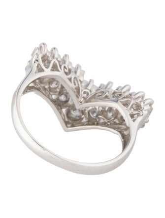 Ring Platinum Diamond Chevron Band Ring