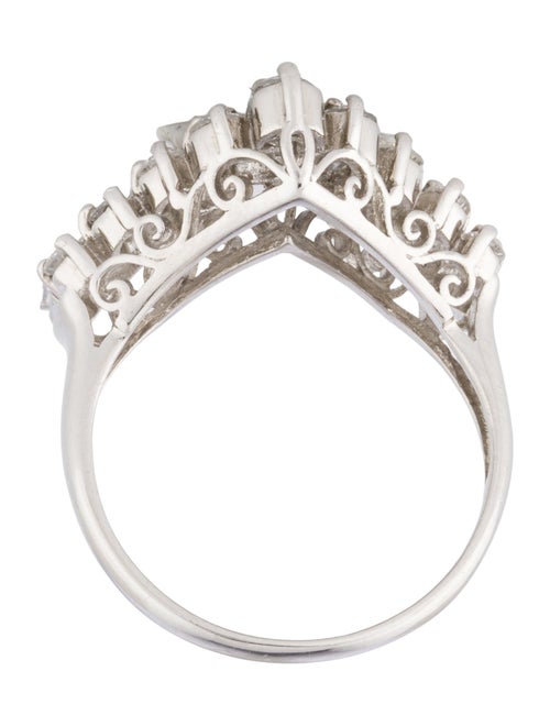 Ring Platinum Diamond Chevron Band Ring