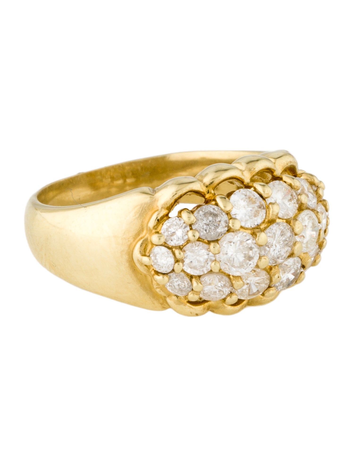 Ring 18K 1.03ctw Diamond Wide Tapered Band