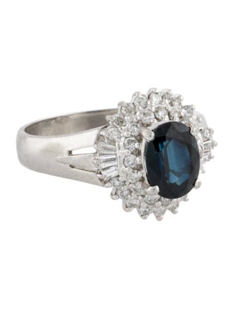 Ring Platinum Sapphire & Diamond Engagement Ring