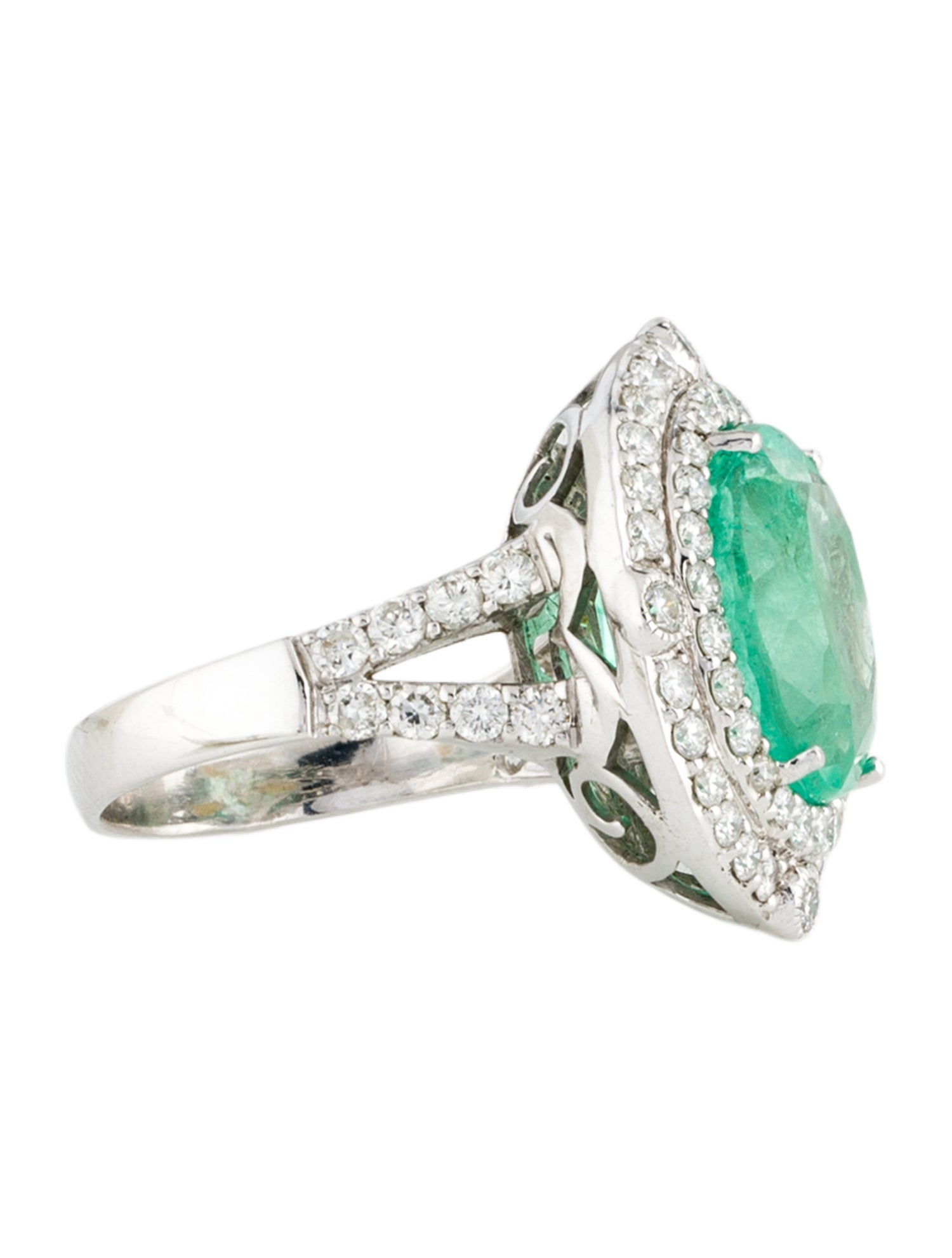 Ring Michael Christoff 18K 8.12ct Emerald & Diamond Cocktail