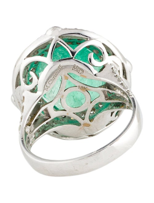 Ring Michael Christoff 18K 8.12ct Emerald & Diamond Cocktail Ring