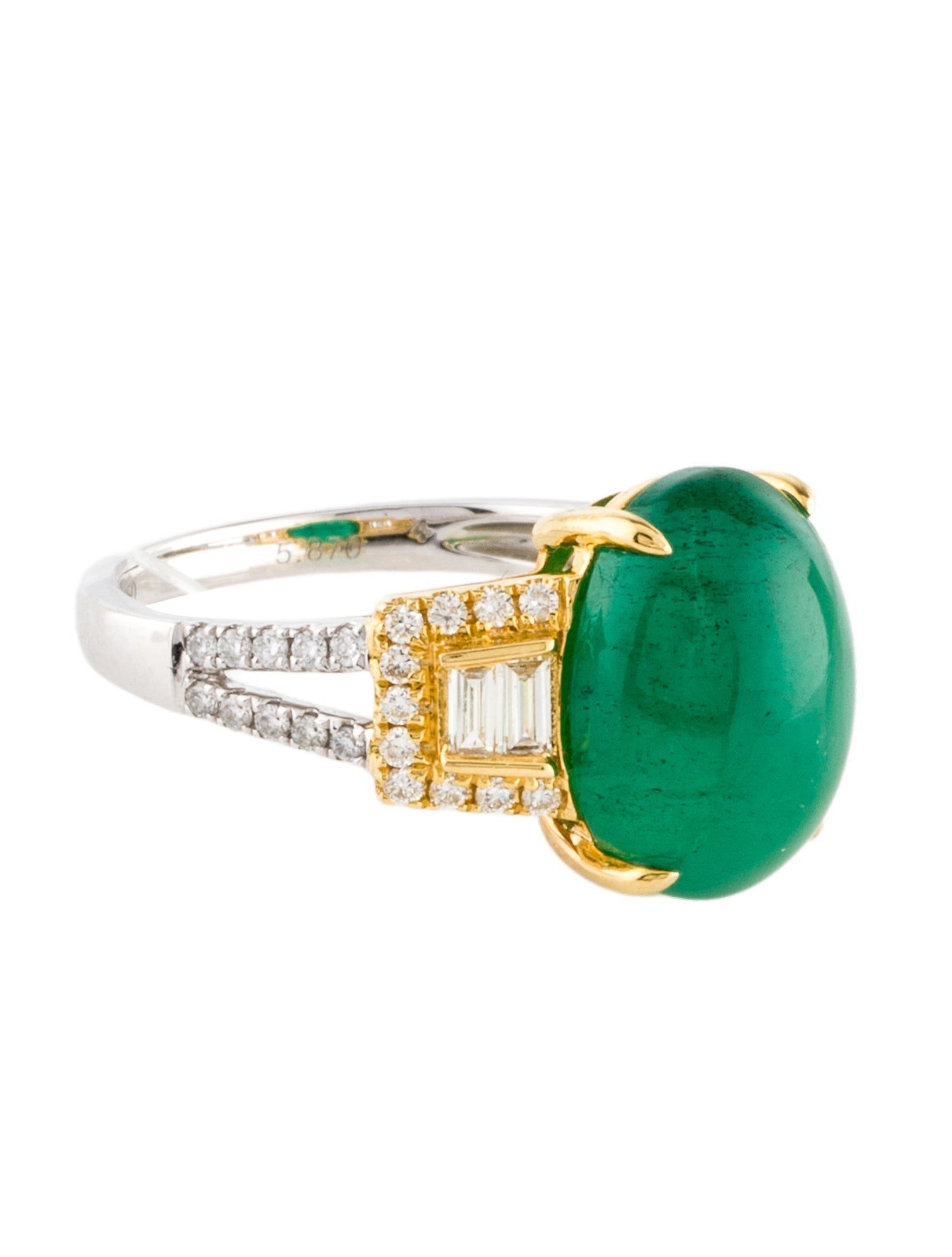 Ring 18K 5.87ct Emerald & Diamond Cocktail