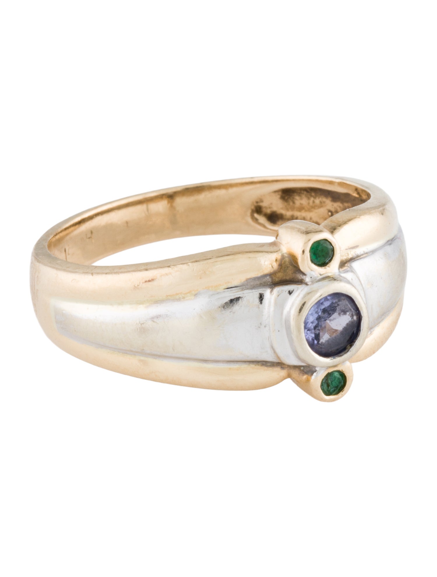 Ring 14K Tanzanite & Emerald Cocktail