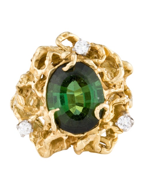 Ring 18K Tourmaline & Diamond Cocktail Ring