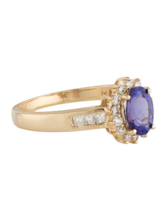 Ring 14K Tanzanite & Diamond Cocktail Ring