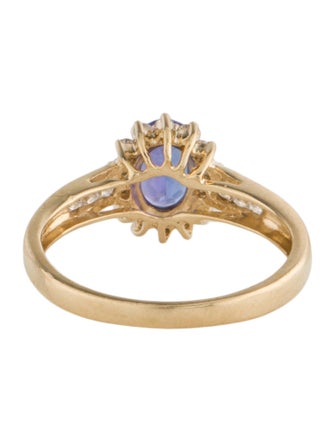 Ring 14K Tanzanite & Diamond Cocktail Ring