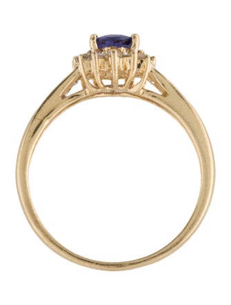 Ring 14K Tanzanite & Diamond Cocktail Ring