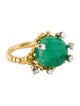Ring 14K Emerald & Diamond Vine Cocktail Ring