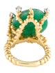 Ring 14K Emerald & Diamond Vine Cocktail Ring