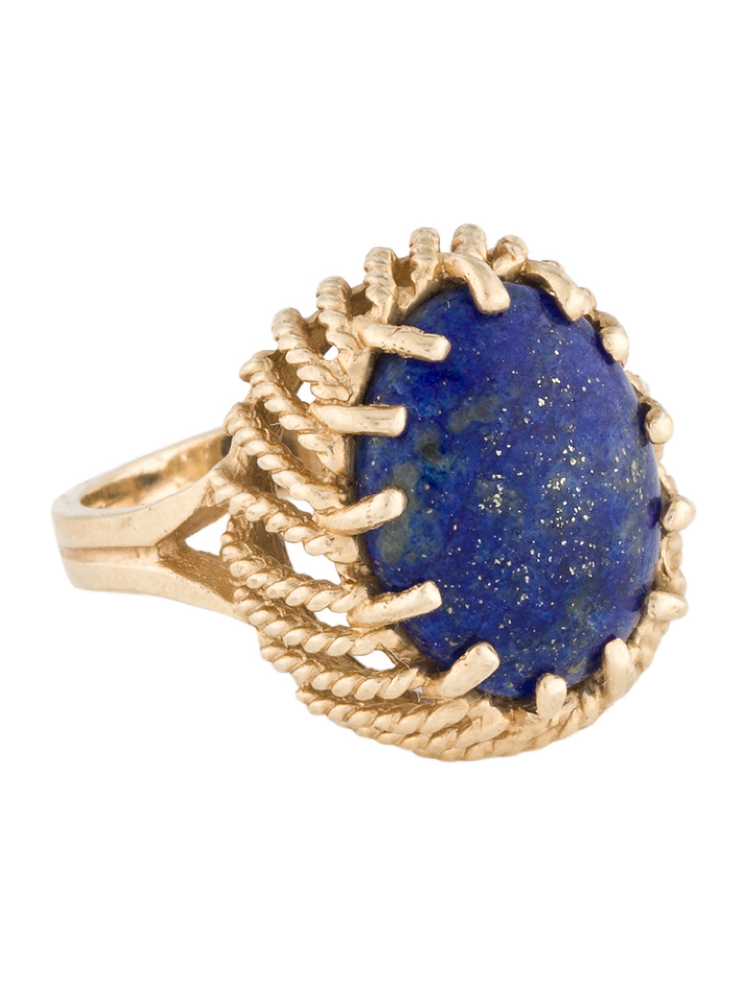 Ring 14K 2.89ct Lapis Lazuli Cocktail Ring